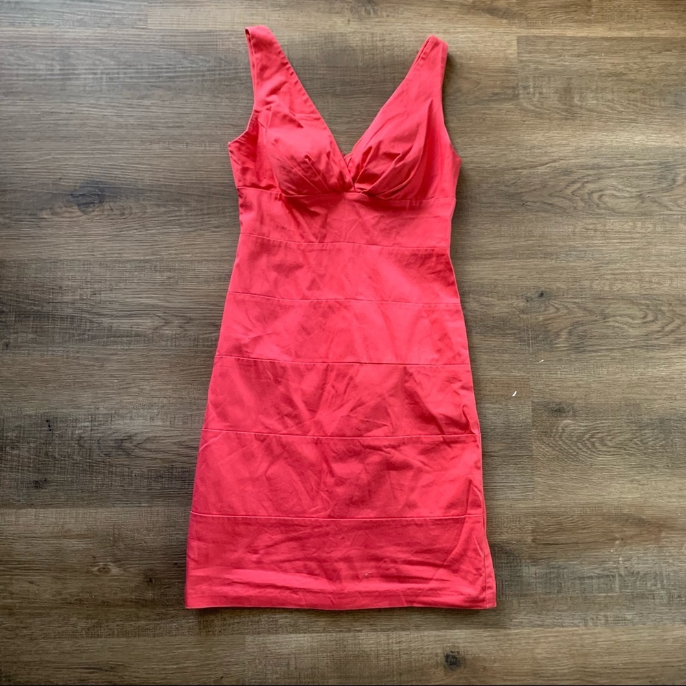 B Smart Hot Pink Sleeveless Bodycon VNeck Dress Size 4